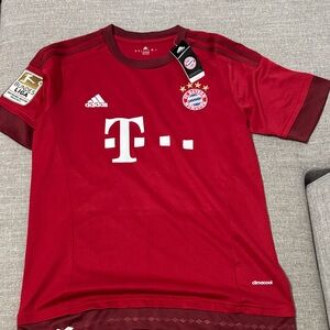 Adidas Kids Red Soccer Jersey with White Accents